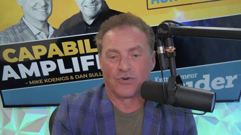 GIF image of Mike Koenigs talking with Dan Sullivan taken during the recording of Episode 124.